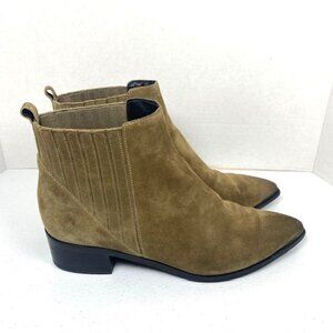 Marc Fisher Yarita Women’s 8.5M Tan Pointed Toe Wedge Heel Ankle Boots